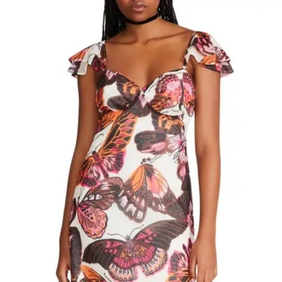 BETSEY JOHNSON Pepper Butterfly-Print Midi Dress - Picture 9 of 9